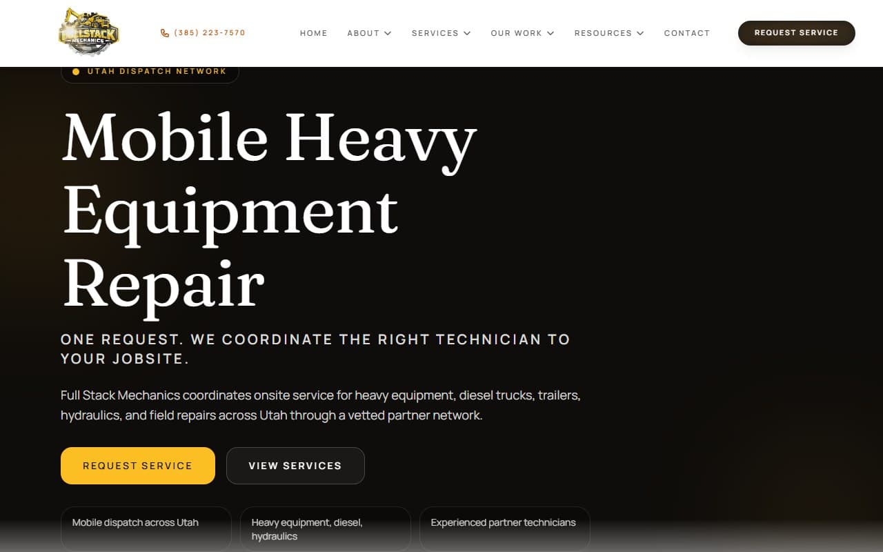 Full Stack Mechanics website screenshot