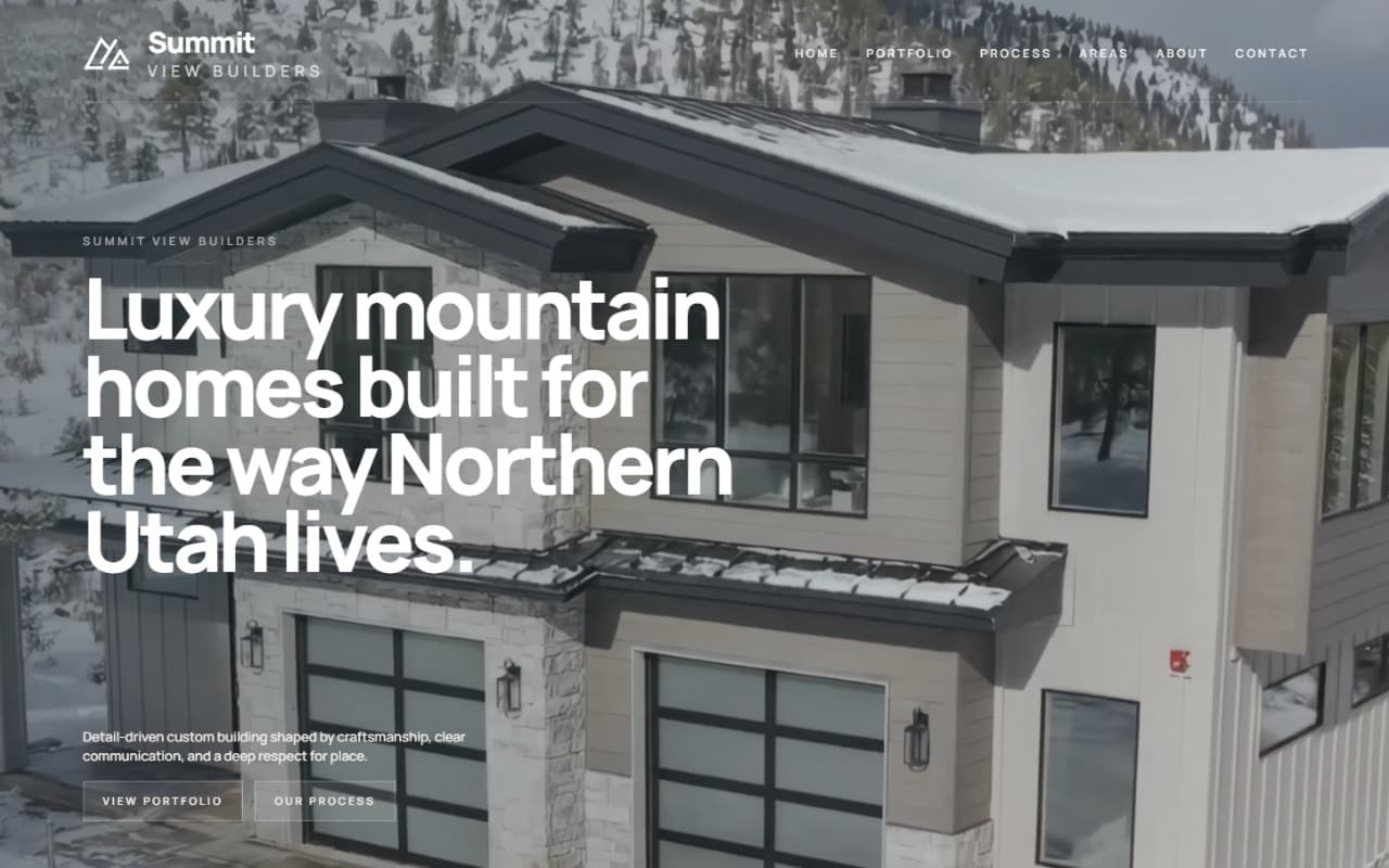 Summit View Builders website screenshot
